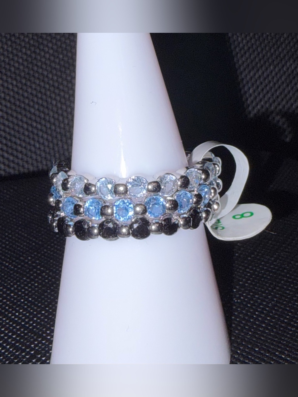 BP RBP4930 Retro Farmhouse Unicorn Black Onyx CZ Blue ring Size 8